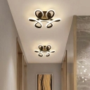 Semi-Flush Mount Light Modern Nordic Iron and Acrylic Shade LED Light for Corridor, 9