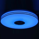 Contemporary Ceiling Light White Circle Acrylic Shade LED Light Ceiling Mount Flush in Stepless Dimming Light