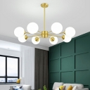 Modern Glass Chandelier 8 Head Ceiling Pendant Light for Living Room Bedroom