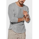 Casual Men's Sweater Solid Color Long Sleeve Crew Neck Regular Fit Pullover Sweater