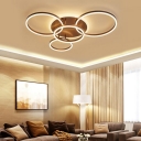 Modern Style Ring Shaped Semi Flush Mount Light Acrylic 5 Light Ceiling Light for Living Room