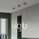 Modern Hanging Light Fixtures Gold Ceiling Pendant Light Ring in 1-Light