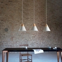 Nordic Style LED Pendant Light Wood Metal Macaron Cone Hanging Light for Dinning Room