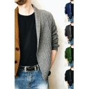 Fancy Guys Knit Cardigan Color Block Button Up Shawl Collar Long Sleeve Slim Fitted Cardigan