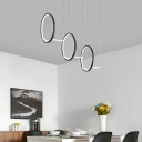 Ring Shape Pendant Nordic Metal Shade 35.5 Inchs Wide LED Hanging Lamp for Bedroom