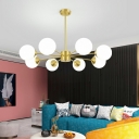 Contemporary Chandeliers 8 Head Glass Hanging Ceiling Lights for Bedroom Dining Room Living Room