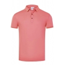 Leisure Polo Shirt Stripe Print Turn-down Collar Short Sleeves Regular Fit Polo Shirt for Men
