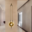 1-Light Metallic Wall Light Sconce Minimalist Design Living Room Wall Mount Lighting