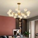 Glass Chandelier 18 Lights Modern Gypsophila Chandelier for Living room