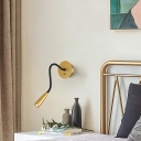 Minimalist 1 Bulb Bedside Wall Mounted Light Aluminum Adjustable LED Wall Lamp for Bedroom