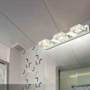 Bathroom Dressing Table Vanity Sconce Light Clear Crystal LED Vanity Mirror Light for Makeup in White Light