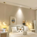 Moon Hanging Lamp Kit Gold One-Light Ceiling Light Integrated LED Lamp in Modern Style