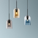 Modern Style LED Pendant Light Nordic Style Glass Hanging Light for Bedside Bar Coffee Shop