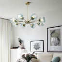 Modern Style Sputnik Chandelier Glass 8 Light Chandelier for Living Room