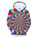 Cool Hooded Sweatshirt 3D Print Drawstring Long Sleeves Regular Fit Hoodie for Men