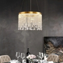 Tassel Shape Hanging Light Kit Crystal Chandelier for Living Room Dining Room