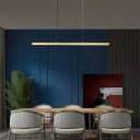 Modern Style Simple Linear Island Pendant Metal 1 Light Island Light for Dinning Room