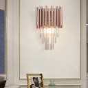 Wall Sconce Light 2 Lights Creative Post-Modern Metal and Crystal Shade Wall Light for Living Room