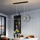 Contemporary Metal Island Lamp White Light 43.5 Inchs Length Hanging Ceiling Light for Living Room