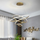 Contemporary Multi-layer Hanging Lights Round Shape Pendant Light Fixtures for Dining Room Living Room