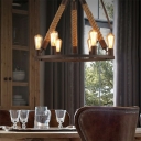 Simple American Style Chandelier 6 Head Industrial Ceiling Chandelier for Bar Bedroom Dining Room Hotel Room Cafe