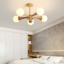 Crude Wood 5 Lights Ceiling Light Simplicity Northern Europe Style Decorative Light