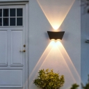 Simple Metal Up and Down LED Wall Sconce Outdoor Courtyard Wall Lighting Fixture in Black/White