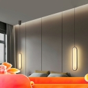 Platting Metal Oval Hanging Light Modern Style Simple LED Pendant Light for Bedside