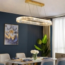 Modern Style Island Chandelier Lights Crystal Hanging Ceiling Light for Living Room Bedroom Dining Room