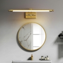 Post Modern Style Metal LED Vanity Lamp Acrylic Wall Mounted Mirror Front in Copper for Bathroom