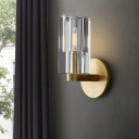 Armed Wall Sconce Light Contracted Post-Modern Metal and Crystal Shade Wall Light for Living Room