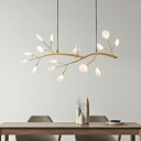 Island Light Fixture 15 Lights Modern Iron and Acrylic Shade Hanging Ceiling Light for Kitchen