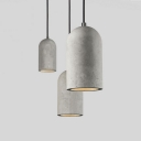 Nordic Style Cement Pendant Light Modern and Industrial Cylinder Hanging Light for Bar Coffee Shop