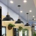 Industrial Dome Pendant Lights Fixtures Single Light Modern Black Ceiling Light For Farmhouse