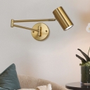 Modern Style Cylinder Shade Wall Lamp Metal 1 Light Wall Light for Bedroom