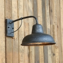 Vintage Barn Shade Wall Lamp Metal 1 Light Wall Light for Garden Front Door