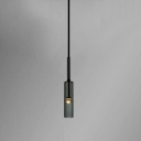 Single Light Ceiling Pendant Light Smoky Gray Pendant Lamp with Crystal