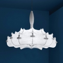 3-Light Design Style Hanging Light Fixtures White Hanging Light Kit Silk
