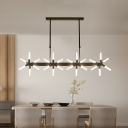 Crossed Island Light Fixture 24 Lights Modern Contracted Metal Shade Lamp for Bedroom