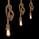 1-Light Hanging Lamps Minimalistic Style Exposed Shape Hemp Ceiling Pendant Light
