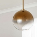 Industrial-Style Glass Globe Ceiling Light Mirrored Glass Pendant