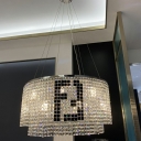 Modern Imported Crystal Chandelier Cascading Hanging Crystal Ceiling Fixture