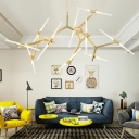 Postmodern Hanging Lights Metal 20 Light Chandelier for Living Room Dining Hall