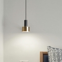 1-Light Drop Pendant Modern Style Drum Shape Metal Hanging Ceiling Light