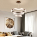 3 Lights Multi-Layer Shade Hanging Light Modern Style Metal Pendant Light for Dining Room