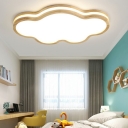 Ultra-Modern Wood Flush Mount Ceiling Lamp 1 Light Flush Mount Fixture for Bedroom