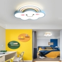 4-Light Flush Mount Lighting Kids Style Cloud Shape Metal Ceiling Lighting