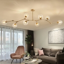 Adjustable Gold 8 Light Chandelier Lamp Contemporary Nordic LED Pendants Light for Living Room