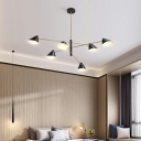 Postmodern Hanging Lights 6 Head Metal Chandelier for Living Room Bedroom