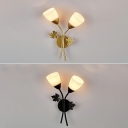Modern Creative Metal Glass Sconce Wall Light for Stair and Bedroom Bedside Lamp